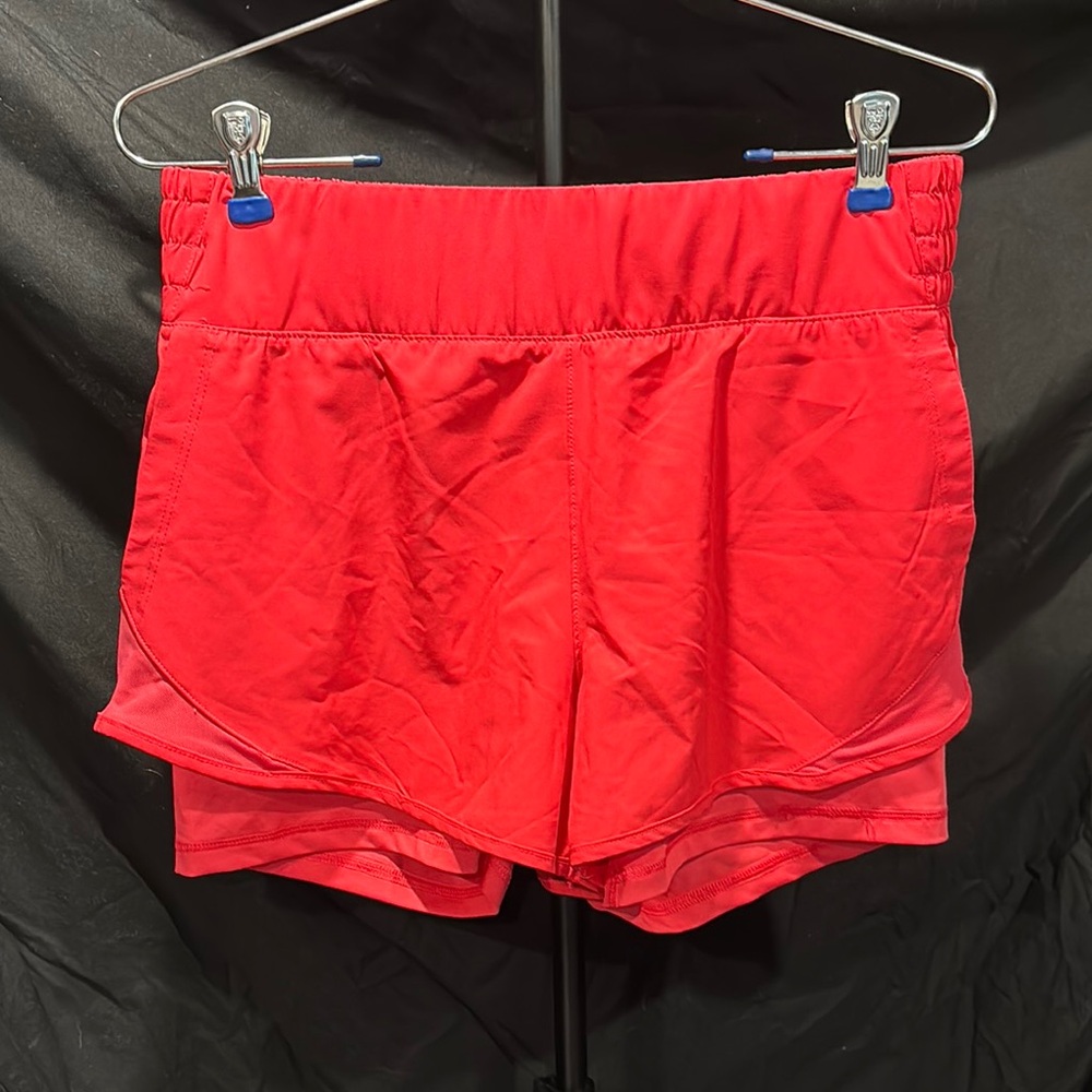 Apana Red Athletic Shorts with Built-In Liner